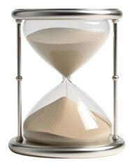 Sticker - PNG Sand clockChrome material white background hourglass deadline.