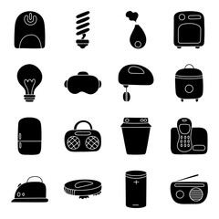 Wall Mural - Pack of Electronics Devices solid icon

