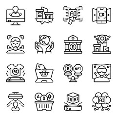 Wall Mural - Set of Ar Linear Icons 

