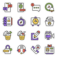 Poster - Set of Interface Flat Icons

