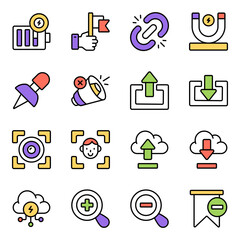 Sticker - Set of Ux Flat Icons

