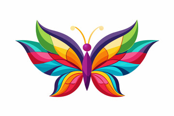 Aufkleber - a colorful butterfly logo, A vibrant explosion of colors representing a majestic abstract butterfly logo