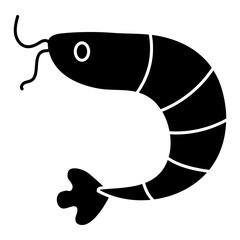 Wall Mural - Editable design icon of shrimp 
