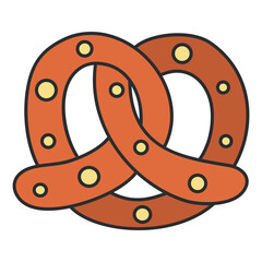 Sticker - A unique design icon of pretzel 

