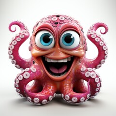 a cartoon octopus with large eyes