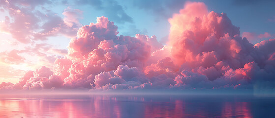 Wall Mural - panoramic view of cloud network showcasing interconnected servers data centers creating expansive efficient cloud landscape Panorama Stitching Weather Sealing capture the vast and vibrant environment