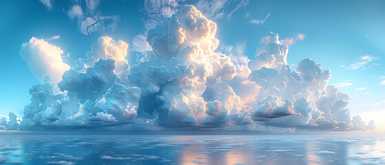 Wall Mural - panoramic view of cloud network showcasing interconnected servers data centers creating expansive efficient cloud landscape Panorama Stitching Weather Sealing capture the vast and vibrant environment