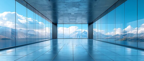 Wall Mural - panoramic view of cloud network showcasing interconnected servers data centers creating expansive efficient cloud landscape Panorama Stitching Weather Sealing capture the vast and vibrant environment