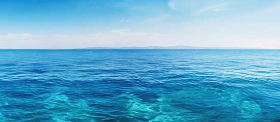 Aufkleber - Tranquil blue sea surface banner with copy space image.