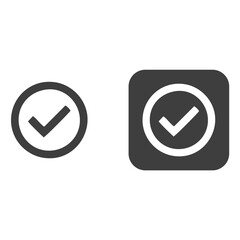 circel check icon black check mark icon set isolated on white background. circle tick approved symbol. vector Illustration 