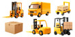 © Rawpixel.com - Logistic forklift png cut out element set