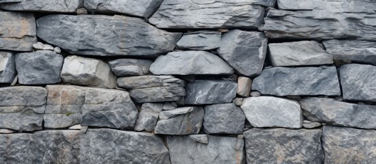 Close-up image of a textured natural rock wall with a smooth granite surface and space for adding details or text. with copy space image. Place for adding text or design