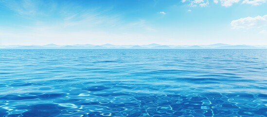 Aufkleber - Tranquil blue sea surface banner with copy space image.