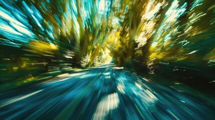 Canvas Print - motion blur effect at high speed leading to a distant vanishing point