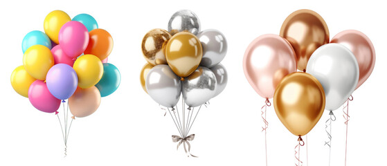 Wall Mural - party balloon png element set on transparent background