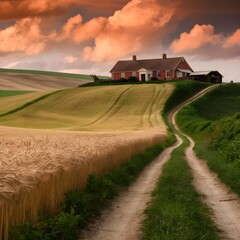 Wall Mural - tractor in field