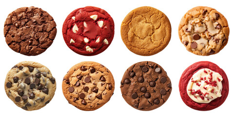 Wall Mural - cookies png element set on transparent background