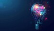 © chartchai - Light bulb with glowing neon brain inside, Concept of innovation and creativity by AI generated image
