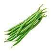 © MNFTs - A bunch of fresh green beans arranged in a row, isolated on a transparent background.