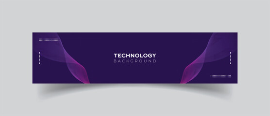 Wall Mural - linkedin banner technology abstract background design