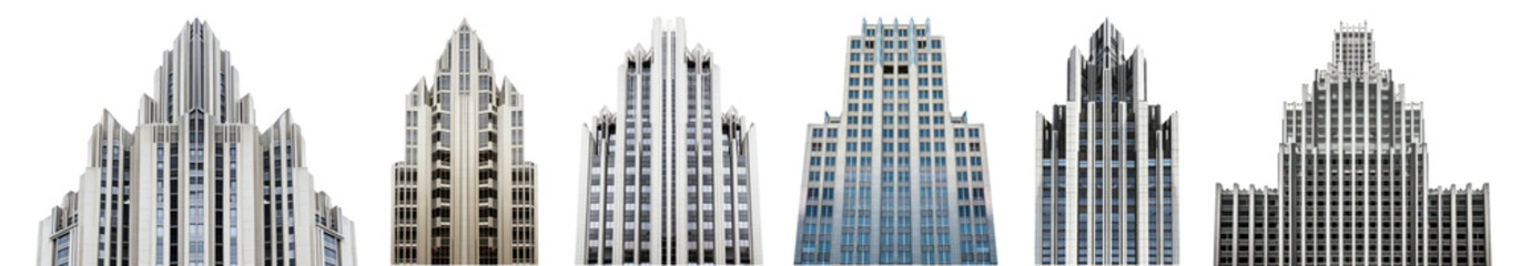 Wall Mural - Modern office buildings png on transparent background