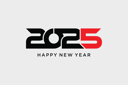 2025 happy new year logo design template vector illustration with creative idea