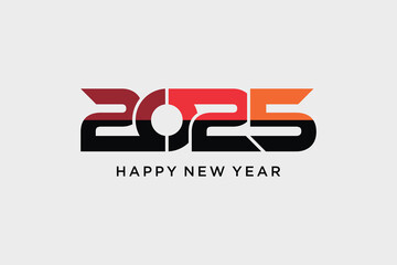 Wall Mural - 2025 happy new year logo design template vector illustration with creative idea