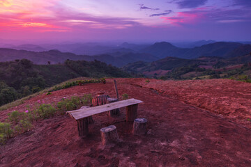 Wall Mural - Beautiful sunrise in the morning at Loei  Province, Thailand.