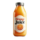 Orange juice bottle isolated on white transparent