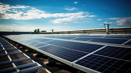 photograph of a solar panel array installed on a rooftop --ar 16:9 --v 5.2 Job ID: 1b5ef444-5164-48cf-9f21-438