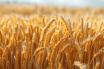 Wall Mural - Rolling fields of golden wheat ready for harvest 