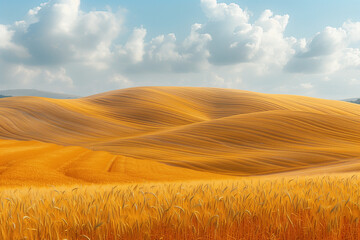 Wall Mural - Rolling fields of golden wheat ready for harvest 