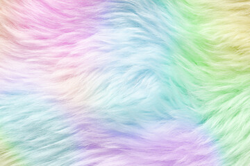 Poster - Texture of colorful faux fur as background, closeup