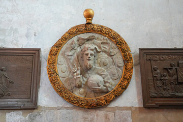 Sticker - Church of Our Lady of the Assumption in Château-Landon, a rural village of the Gâtinais in Seine et Marne, Paris Region, France