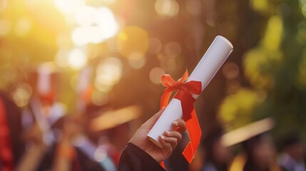 A Graduate's Hand Clutching a Diploma: A Symbol of Accomplished Education