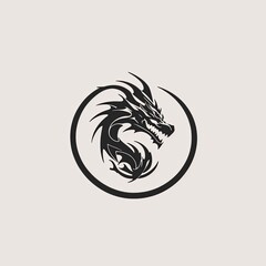 Wall Mural - chinese zodiac year of the dragon, chinese new year, chinese new year, logo iconic dragon, circel logo dragon, red dragon logo, wood dragon chinese new year symbol, logo red dragon cool	