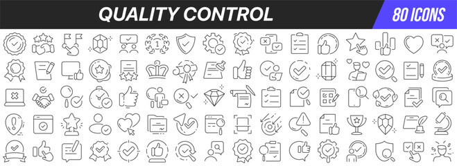 Fototapete - Quality control line icons collection. Big UI icon set in a flat design. Thin outline icons pack. Vector illustration EPS10