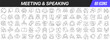 © stas111 - Meeting and speaking line icons collection. Big UI icon set in a flat design. Thin outline icons pack. Vector illustration EPS10