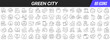 © stas111 - Green city line icons collection. Big UI icon set in a flat design. Thin outline icons pack. Vector illustration EPS10