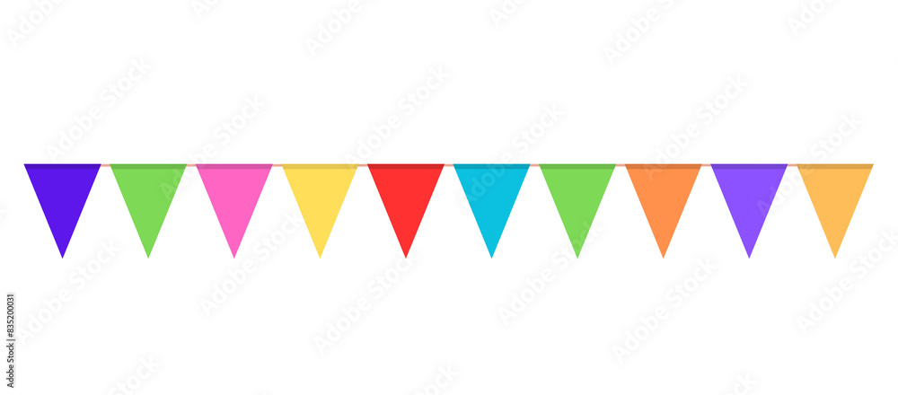 Bunting flags garland isolated on transparent background. decoration ...