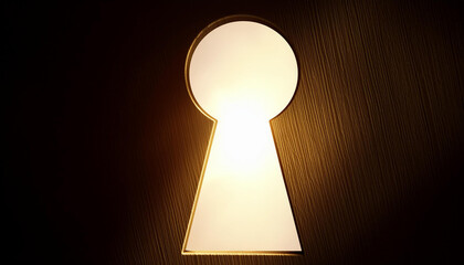 Poster - Golden light shining through keyhole creates dramatic effect - Illustration