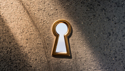 Poster - Golden light shining through keyhole creates dramatic effect - Photo