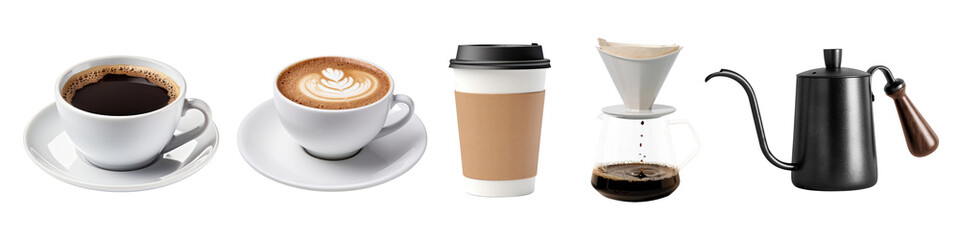 Sticker - Coffee shop png cut out element set