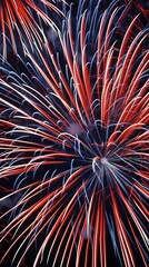 3D Model Abstract Art of Bursting abstract fireworks spectacular in red, white, and blue for July th