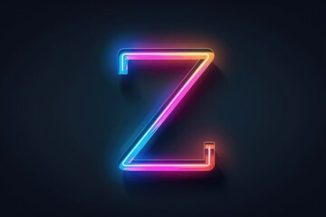 Wall Mural - A single neon letter Z on a dark background