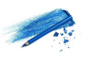 Sticker - A close-up shot of a blue pencil with a crayon resting on its tip