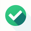 © Tanicsean - A large white checkmark inside a green circle on a white background