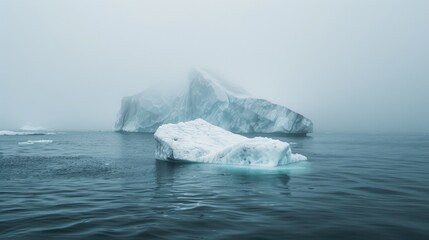 Wall Mural - Glaciers isolated in the ocean