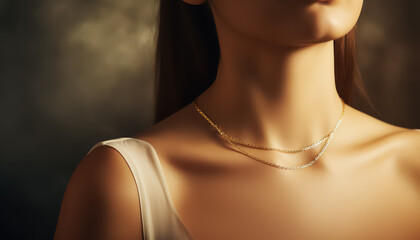 Canvas Print - Graceful neck with gold decoration