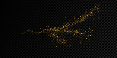 Wall Mural - gold sparks and golden stars glitter special light effect. vector sparkles on transparent background